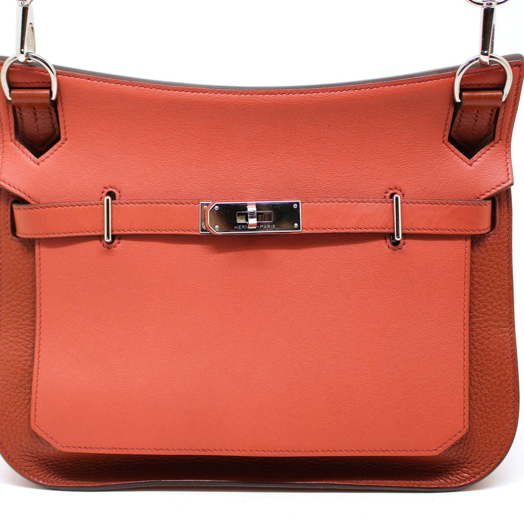 Hermes Jypsiere Shoulder Bag Sanguine Brick Silver