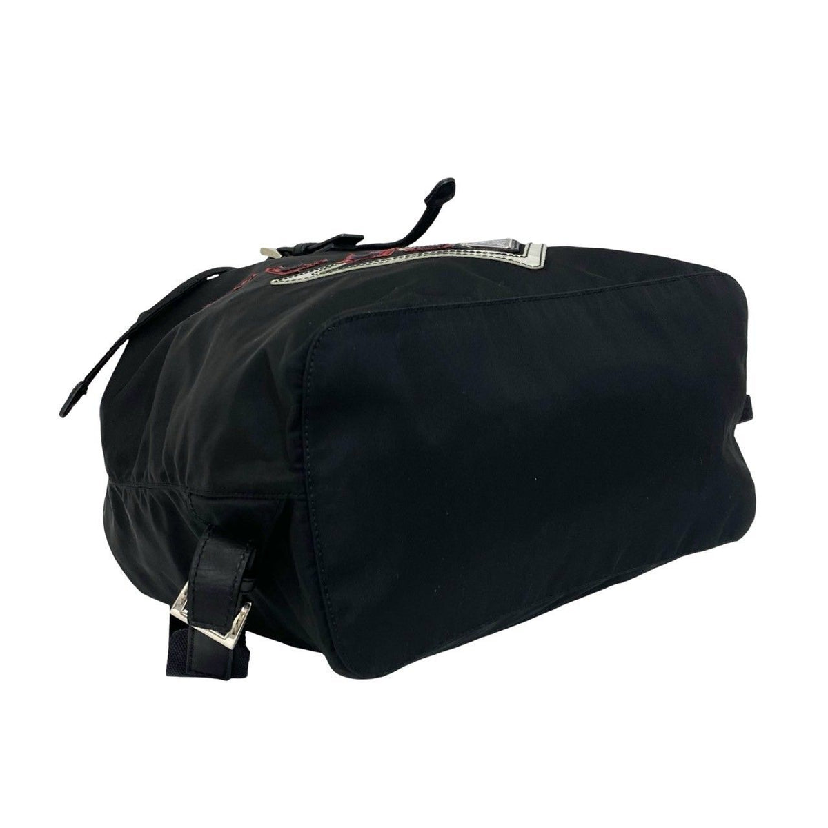 Prada Triangle Logo Tessuto Pocono Nylon Leather Backpack Black — view 7