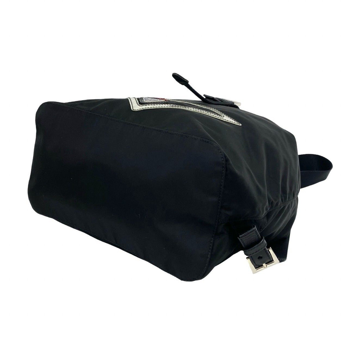 Prada Triangle Logo Tessuto Pocono Nylon Leather Backpack Black — view 8
