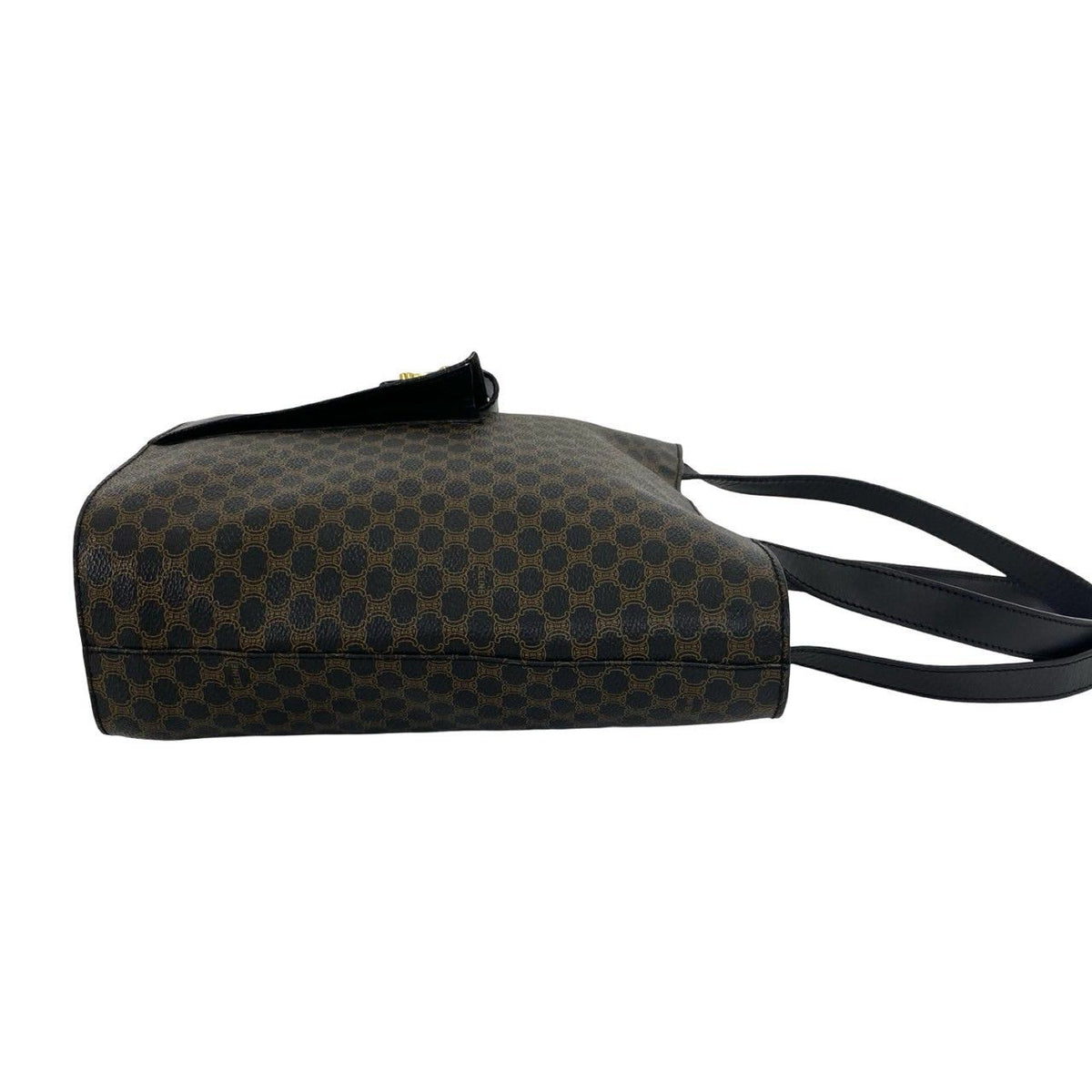 Celine Macadam Blason Triomphe Pattern Logo Leather Tote Black — view 6