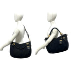 Prada Logo Tessuto Nylon Leather 2-Way Shoulder Bag Tote Black — view 2