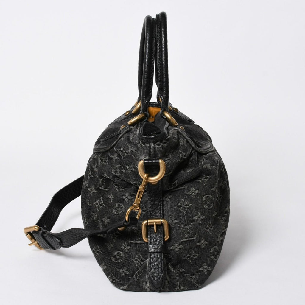 Louis Vuitton Neo Cabby MM 2-Way Bag Monogram Denim Black Gold — view 4
