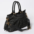 Louis Vuitton Neo Cabby MM 2-Way Bag Monogram Denim Black Gold — view 3