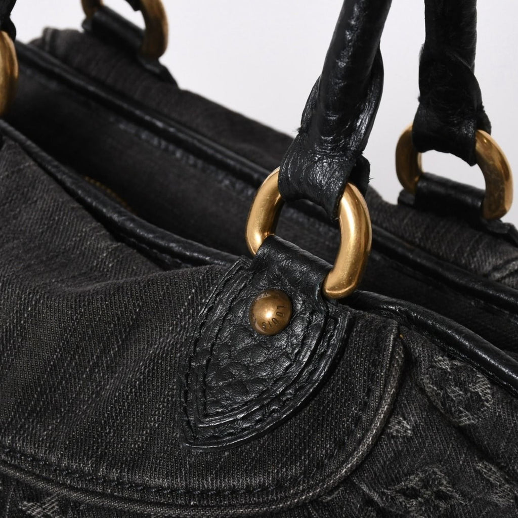 Louis Vuitton Neo Cabby MM 2-Way Bag Monogram Denim Black Gold — view 5