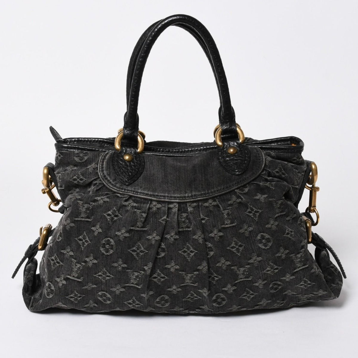 Louis Vuitton Neo Cabby MM 2-Way Bag Monogram Denim Black Gold — view 2