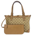 Gucci Tote GG Canvas Leather Brown