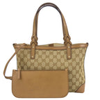 Gucci Tote GG Canvas Leather Brown