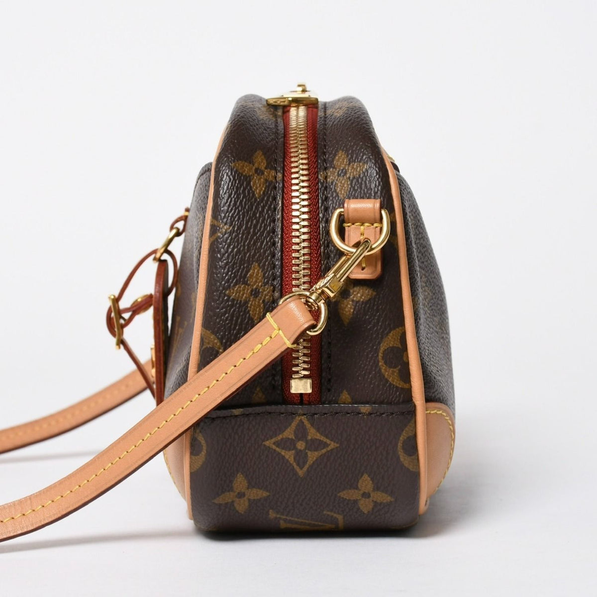 Louis Vuitton Deauville Mini Shoulder Bag Monogram Canvas Brown Gold — view 4