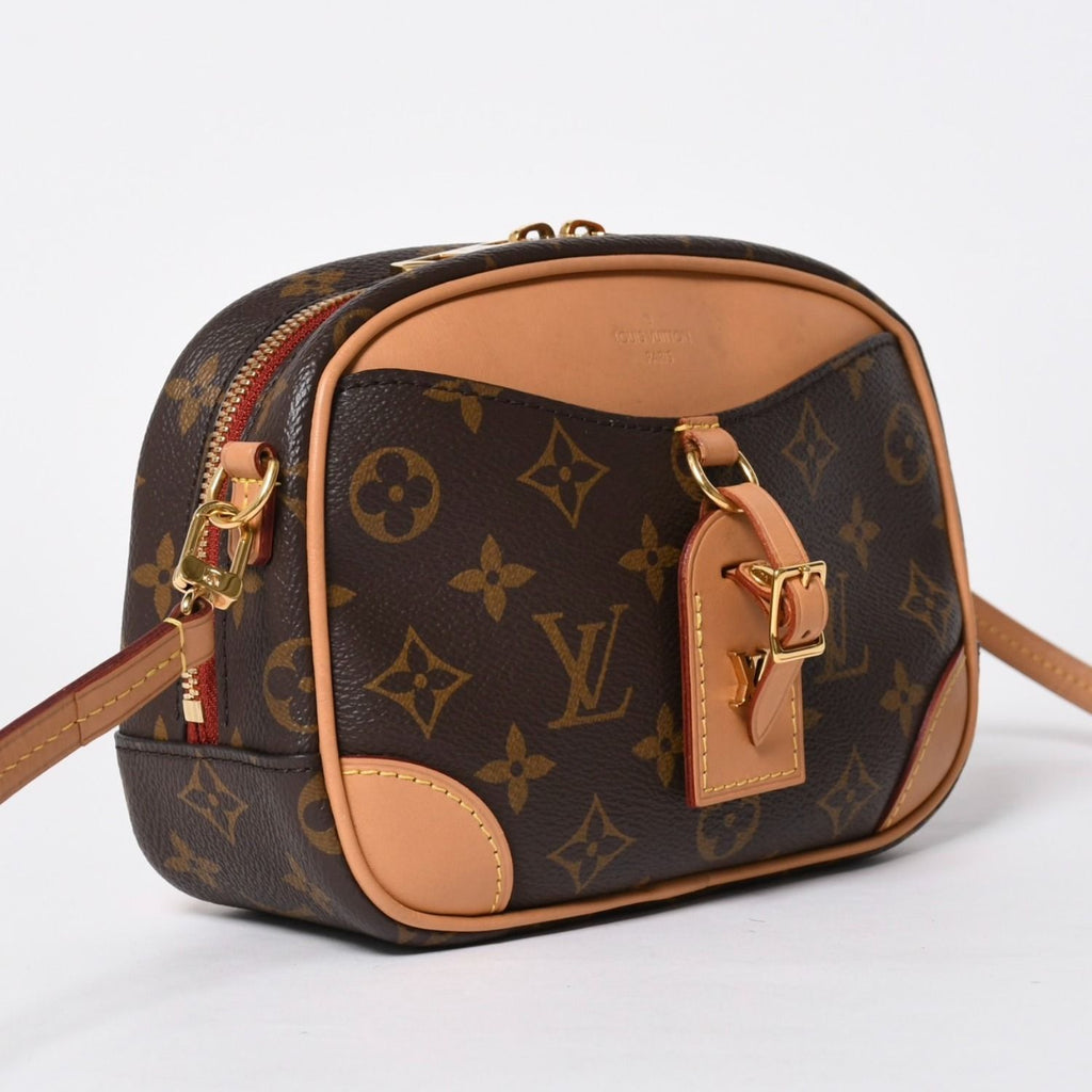 Louis Vuitton Deauville Mini Shoulder Bag Monogram Canvas Brown Gold — view 3