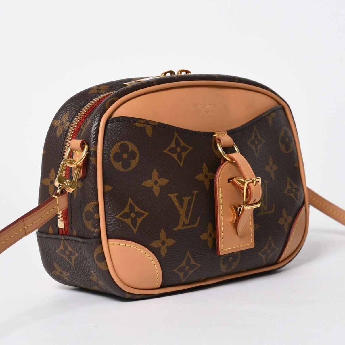 Louis Vuitton Deauville Mini Shoulder Bag Monogram Canvas Brown Gold — view 3