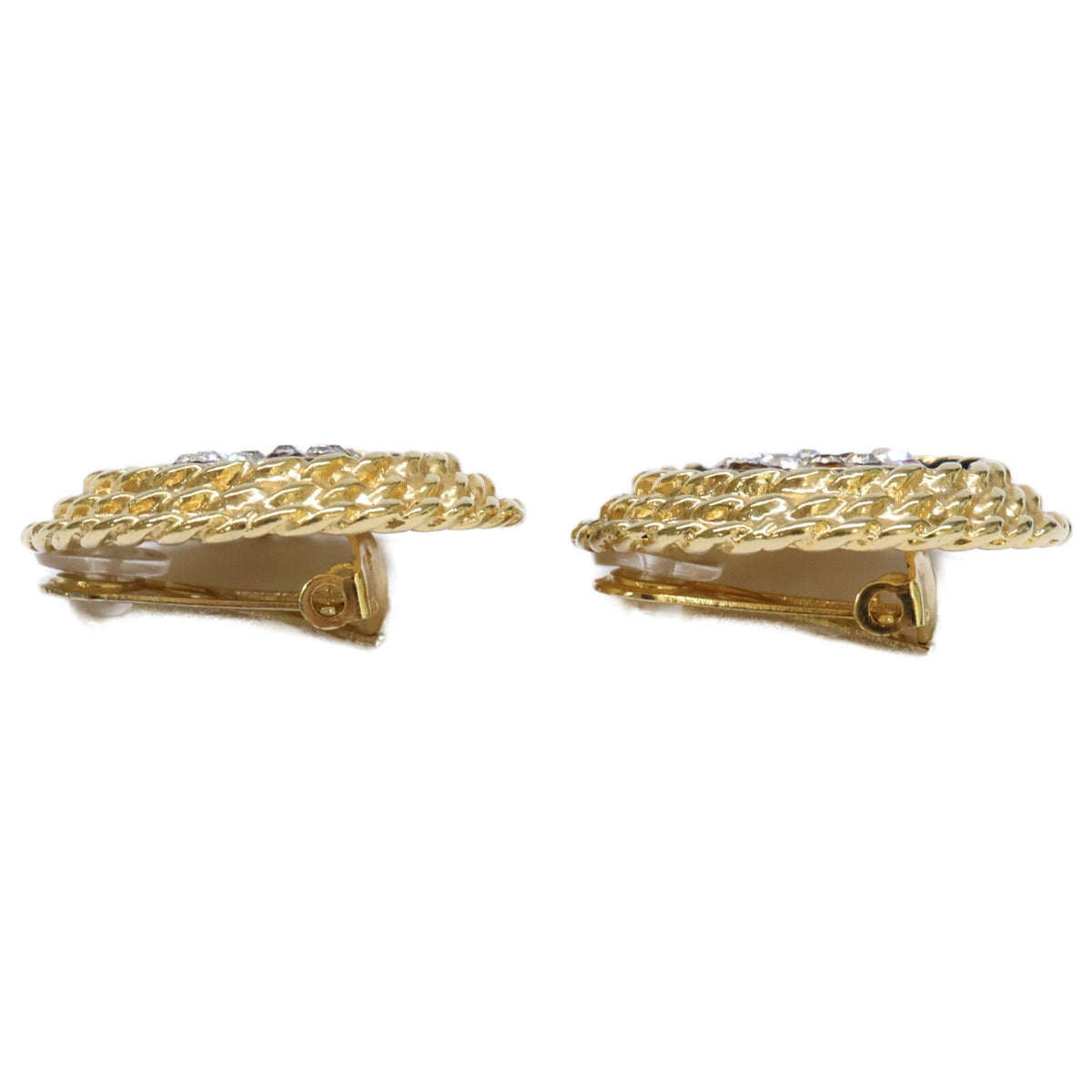 Chanel CC Logo Rhinestone Earrings — view 7