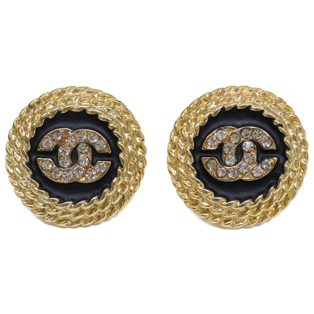 Chanel CC Logo Rhinestone Earrings