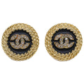 Chanel CC Logo Rhinestone Earrings