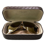 Bottega Veneta Benneta BV 61 S Vintage Wash Aviator Sunglasses Gold Intrecciato — view 7