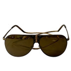 Bottega Veneta Benneta BV 61 S Vintage Wash Aviator Sunglasses Gold Intrecciato — view 4