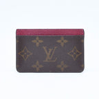 Louis Vuitton Porte Cartes Simple Card Case Monogram Brown Wine