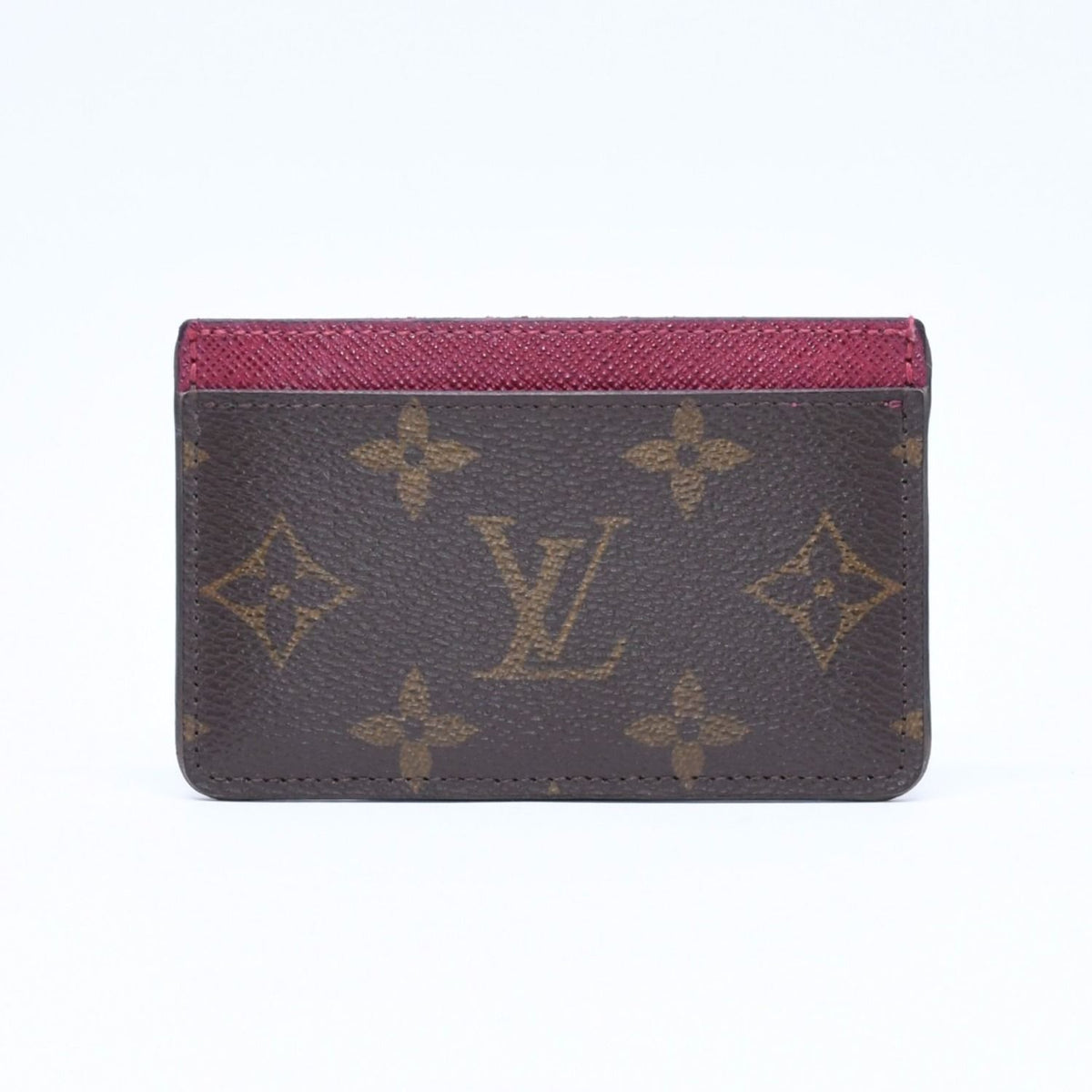 Louis Vuitton Porte Cartes Simple Card Case Monogram Brown Wine