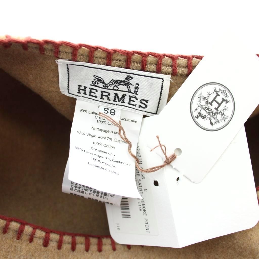 Hermes Beret Femme Saint Honore Point Avalon Pointe Hat Wool Cashmere Blend 58 — view 7