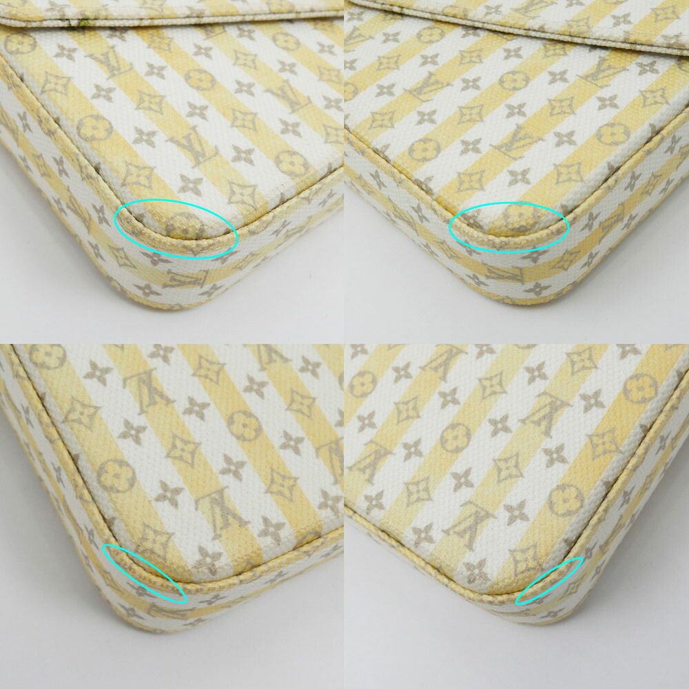 Louis Vuitton LV Stamp Pochette Felicie Banana Clutch Shoulder 2-Way Canvas — view 4