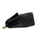 Chanel Quilted CC Logo Single Flap Lambskin Shoulder Bag Black — view 5