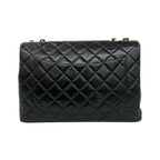 Chanel Quilted CC Logo Single Flap Lambskin Shoulder Bag Black — view 3