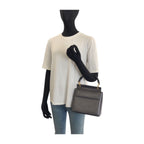 Gucci Bamboo Gray Black Gold Leather Handbag — view 7