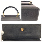 Gucci Bamboo Gray Black Gold Leather Handbag — view 6