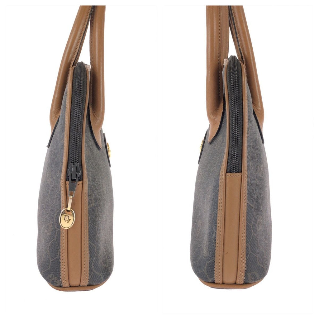 Dior Vintage Honeycomb Pattern Brown Gold Handbag — view 8