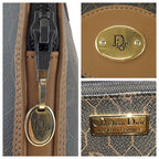 Dior Vintage Honeycomb Pattern Brown Gold Handbag — view 4