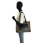 Gucci Black GG Canvas Leather Tote Shoulder Bag — view 6