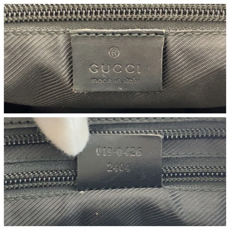 Gucci Black GG Canvas Leather Tote Shoulder Bag — view 3