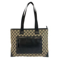 Gucci Black GG Canvas Leather Tote Shoulder Bag