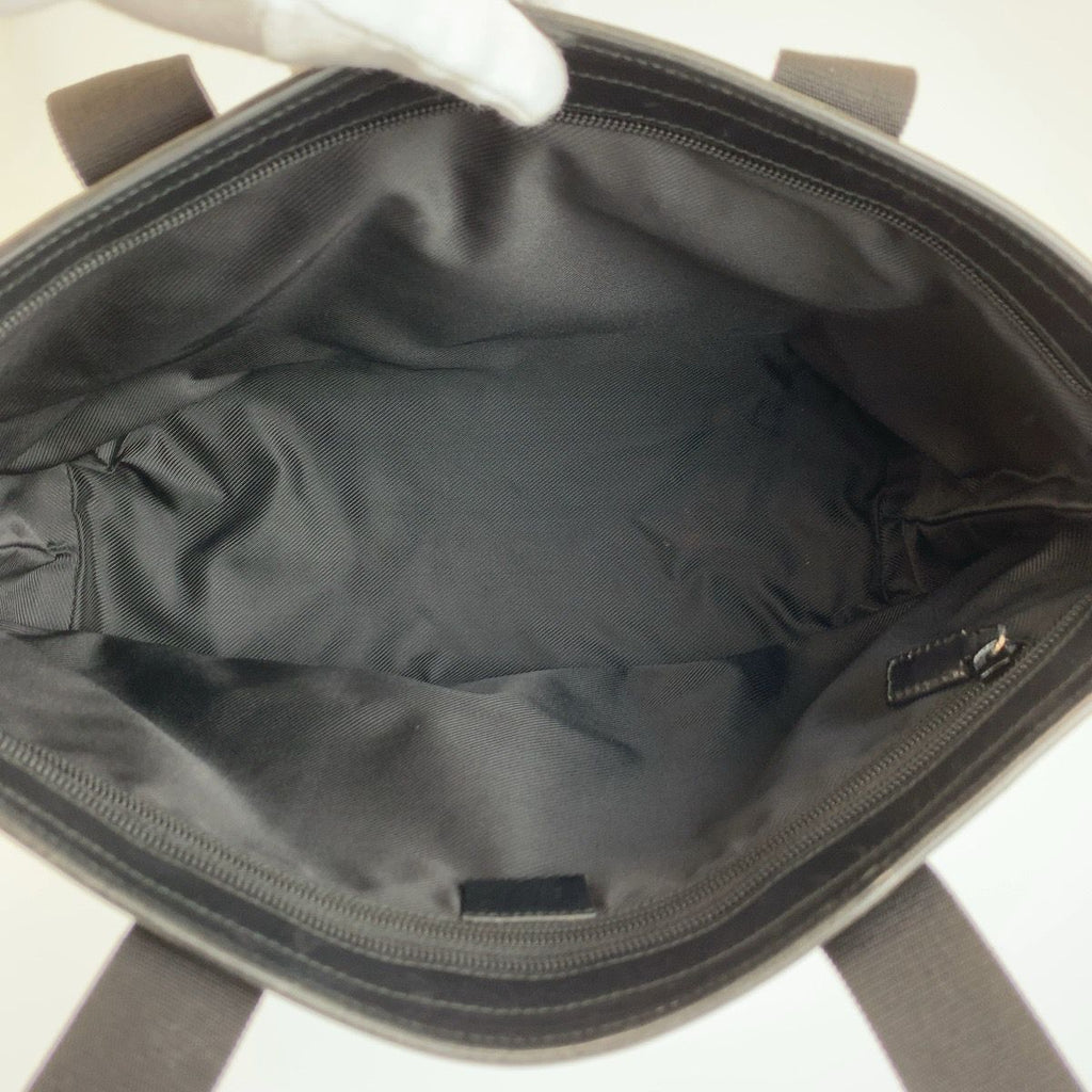 Gucci Black GG Canvas Leather Tote Shoulder Bag — view 8