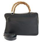 Gucci Bamboo Black Silver Nylon 2-Way Shoulder Bag