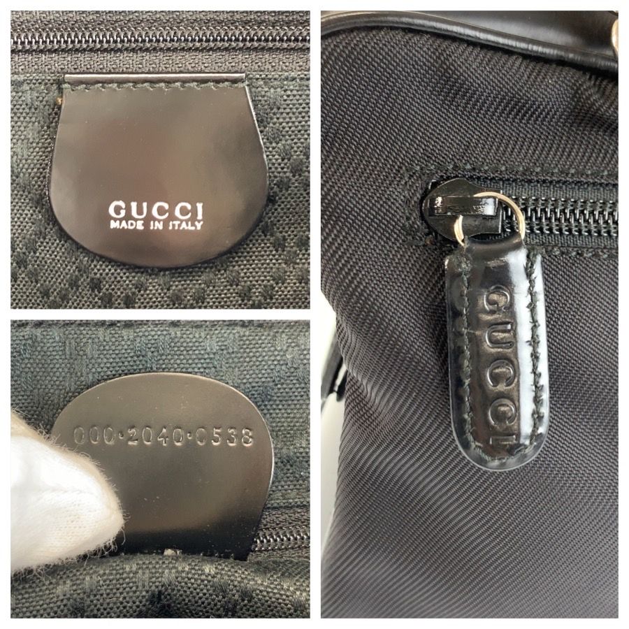 Gucci Bamboo Black Silver Nylon 2-Way Shoulder Bag — view 3