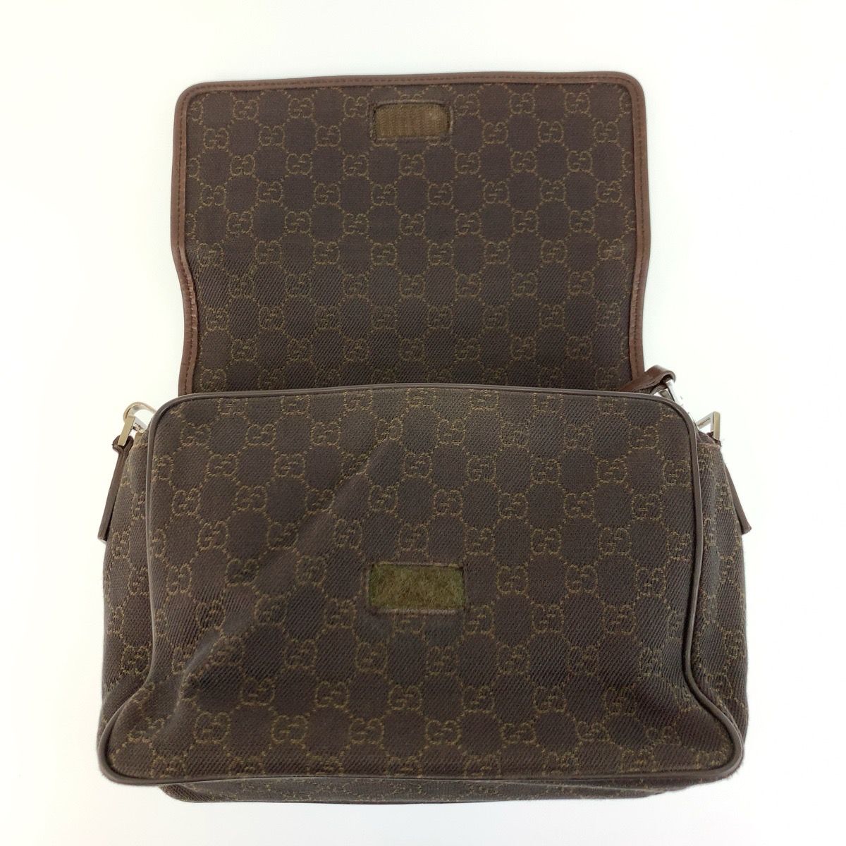 Gucci Brown GG Canvas Leather Shoulder Bag Pochette — view 6