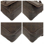 Gucci Brown GG Canvas Leather Shoulder Bag Pochette — view 4