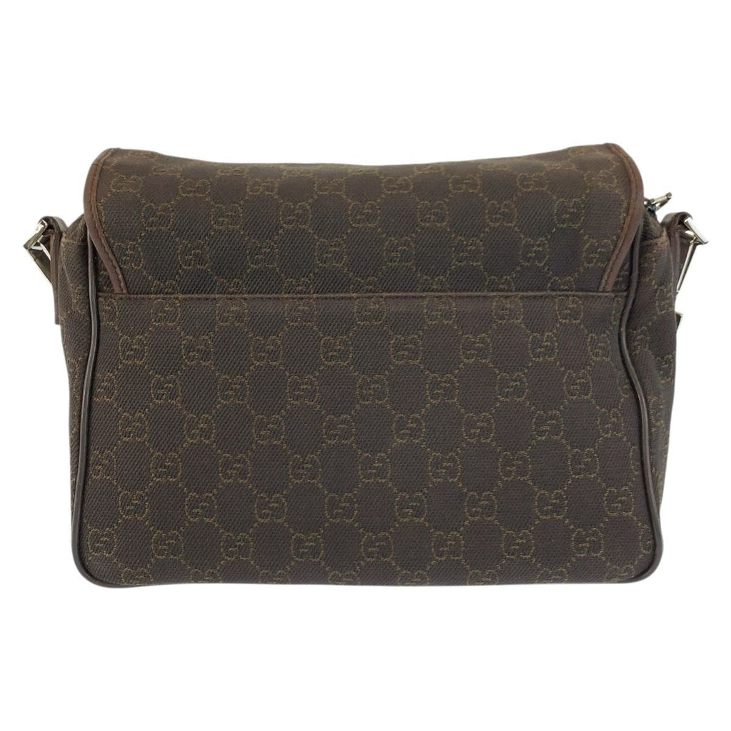 Gucci Brown GG Canvas Leather Shoulder Bag Pochette — view 2