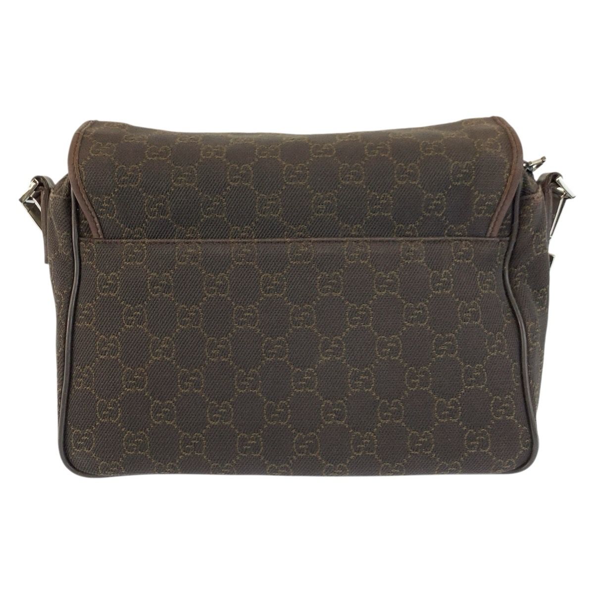 Gucci Brown GG Canvas Leather Shoulder Bag Pochette — view 2