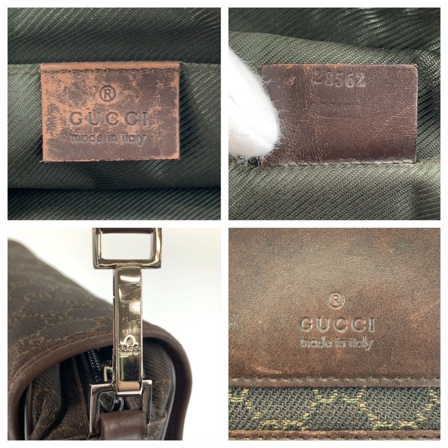 Gucci Brown GG Canvas Leather Shoulder Bag Pochette — view 3