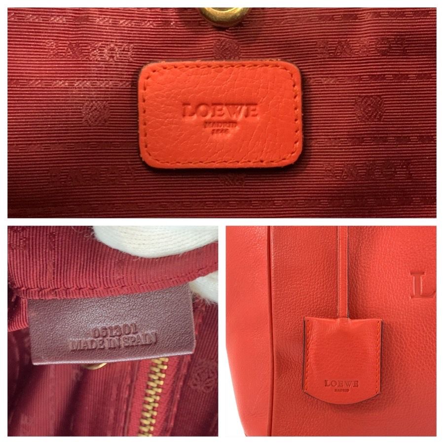 Loewe Heritage Orange Leather Tote — view 3