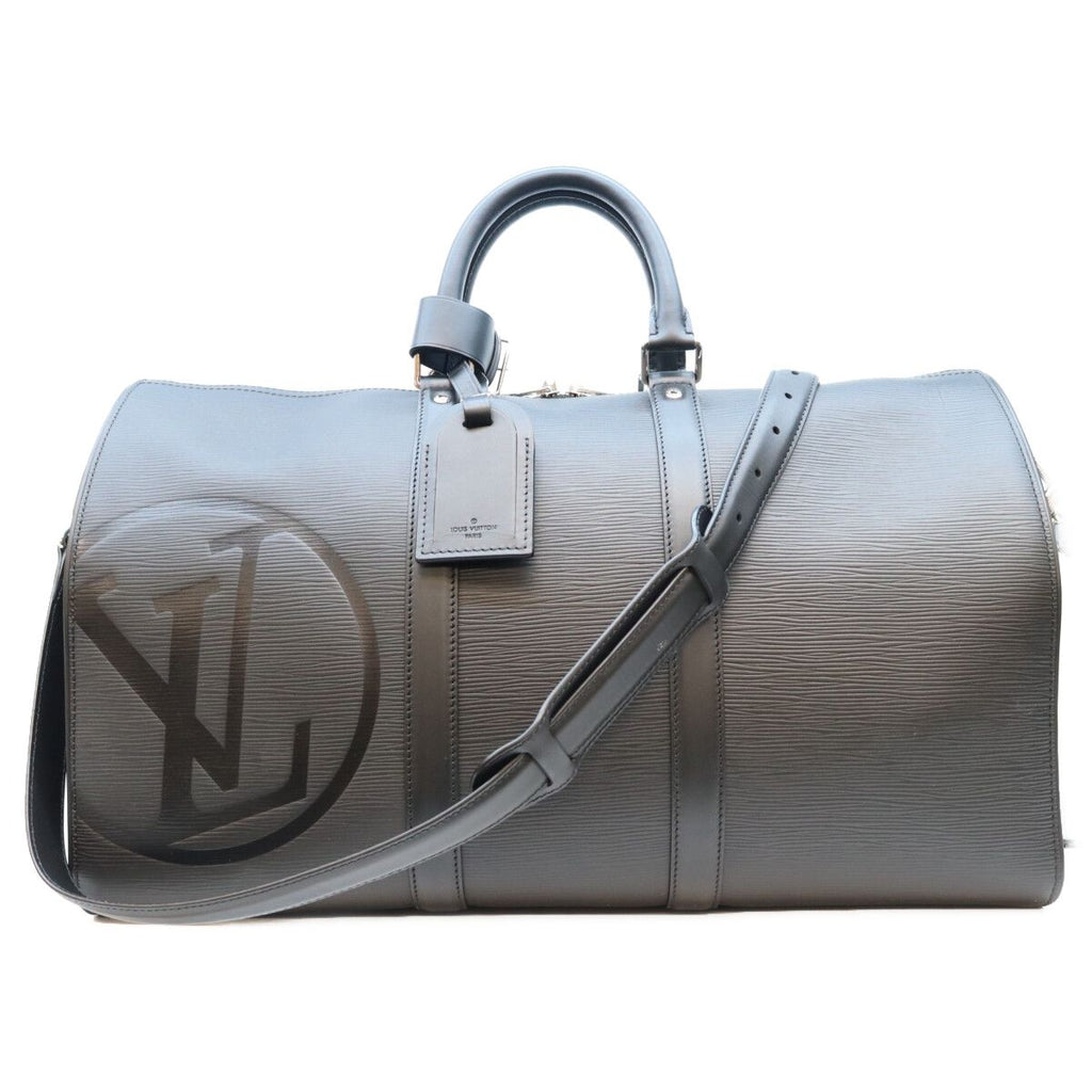 Louis Vuitton Epi Black LV Circle Keepall Bandouliere 45 Boston Bag