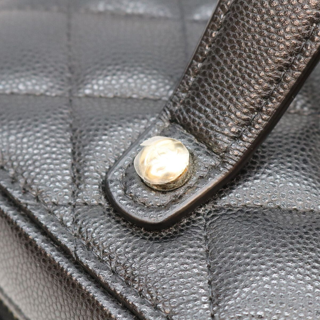 Chanel Black Timeless Classic Caviar Top Handle Vanity Handbag — view 6