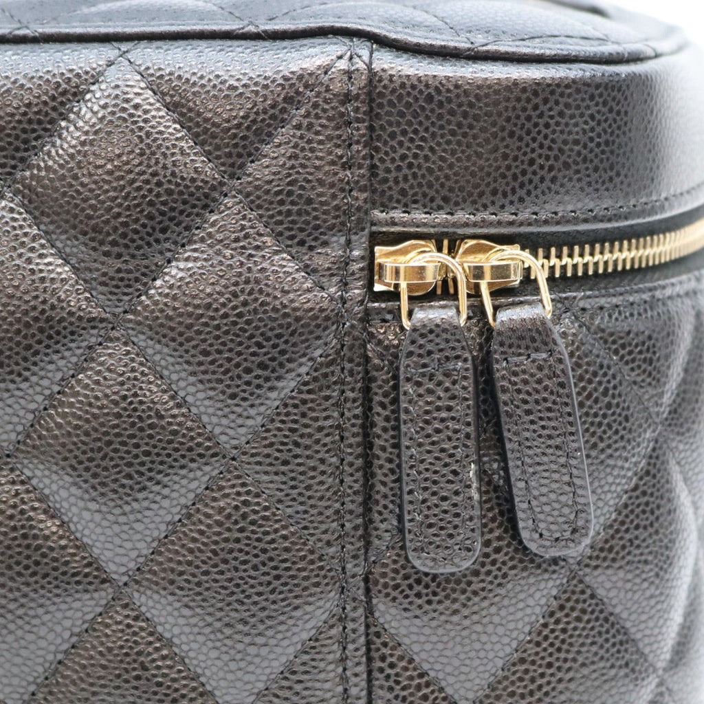 Chanel Black Timeless Classic Caviar Top Handle Vanity Handbag — view 8