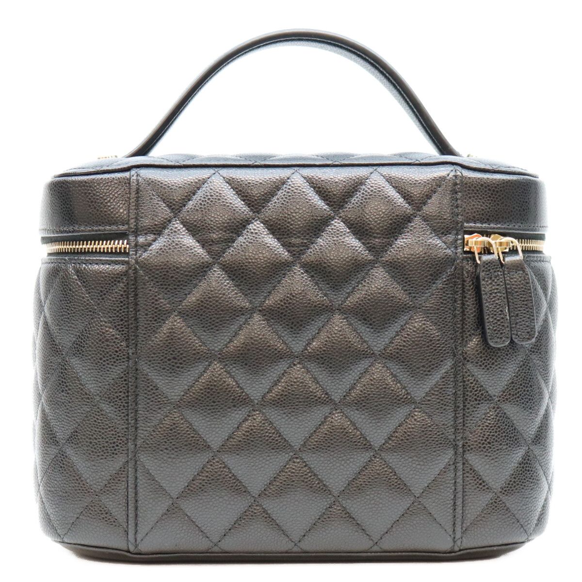 Chanel Black Timeless Classic Caviar Top Handle Vanity Handbag — view 3