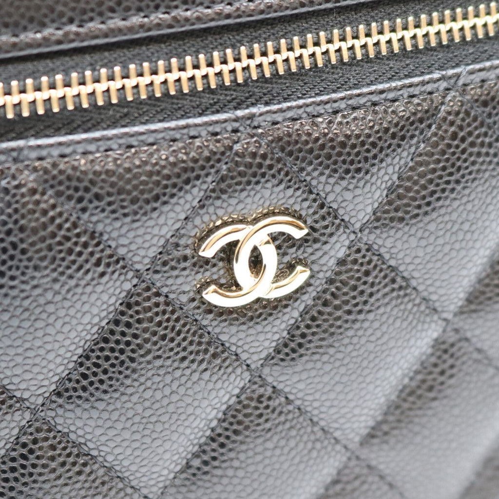 Chanel Black Timeless Classic Caviar Top Handle Vanity Handbag — view 7
