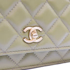 Chanel Khaki Lambskin Quilted Top Handle 2-Way Chain Back Handbag — view 6