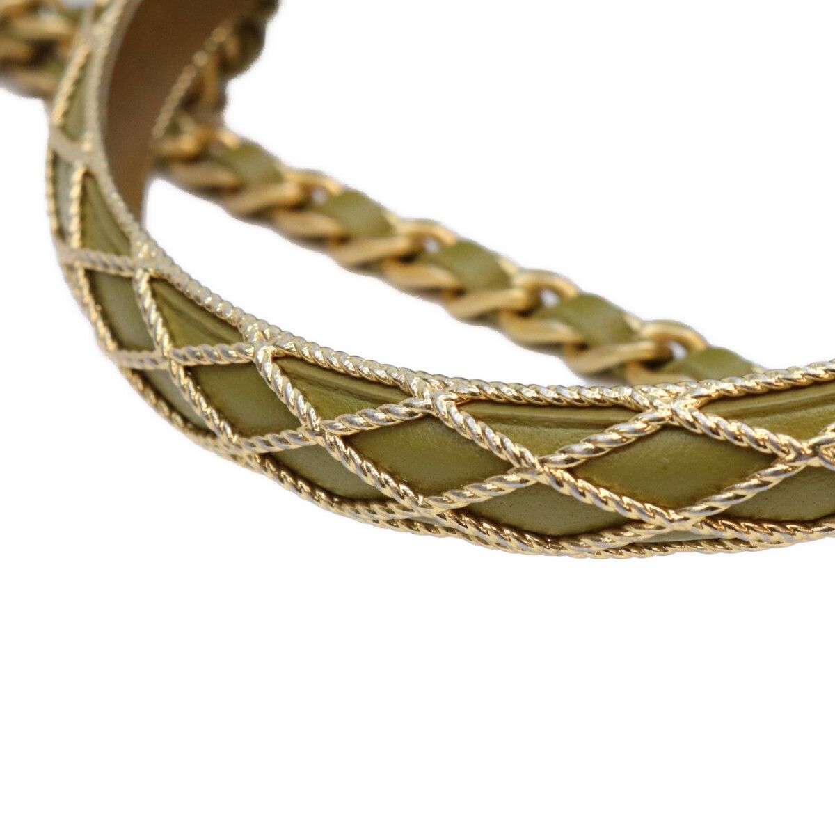 Chanel Khaki Lambskin Quilted Top Handle 2-Way Chain Back Handbag — view 8