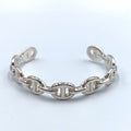 Hermes Chaine D'ancre Enchainee Silver Bangle Bracelet