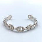 Hermes Chaine D'ancre Enchainee Silver Bangle Bracelet